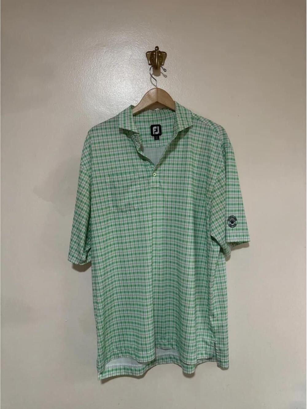 Footjoy Green and White Golfing Shirt size XXXL